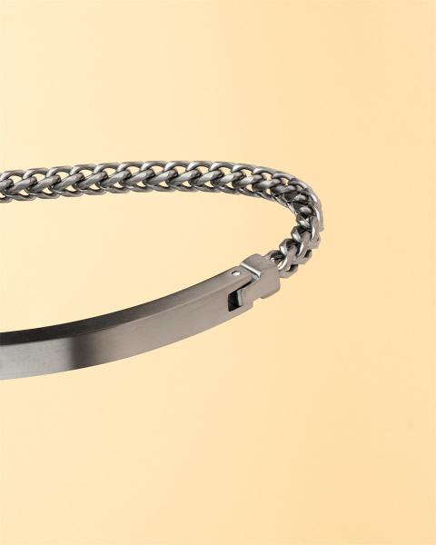 3mm Fuchsschwanzarmband aus Edelstahl mit schwarzem Finish - Memento Black